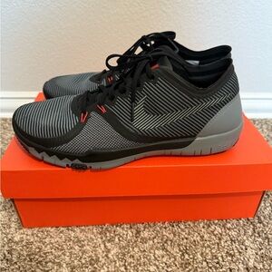Nike Black and Gray Athletic Shoes with Mesh Upper